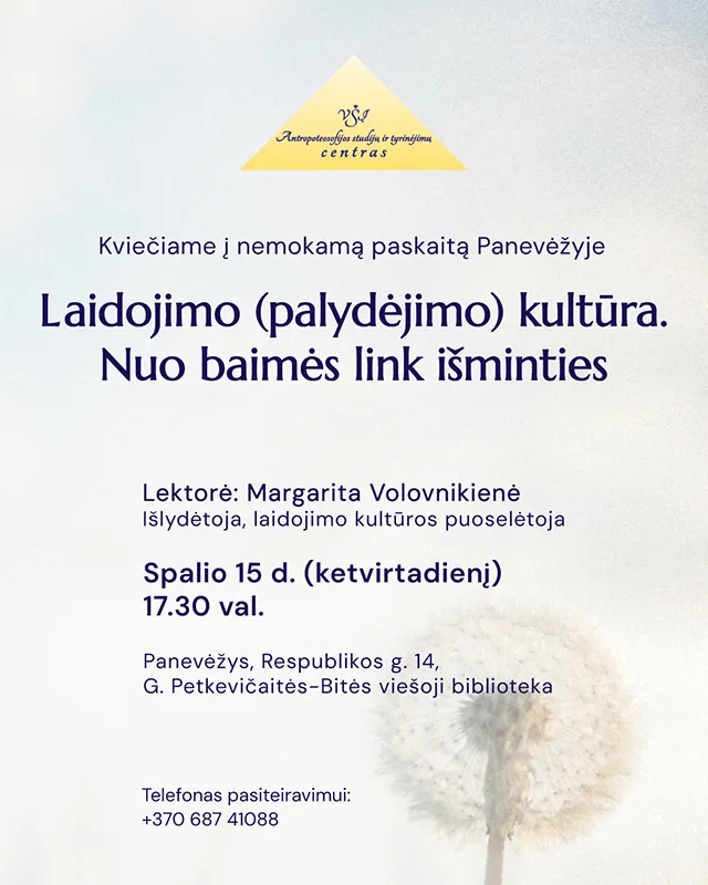 Laidojimo (palydėjimo) kultūra. Nuo baimės link išminties